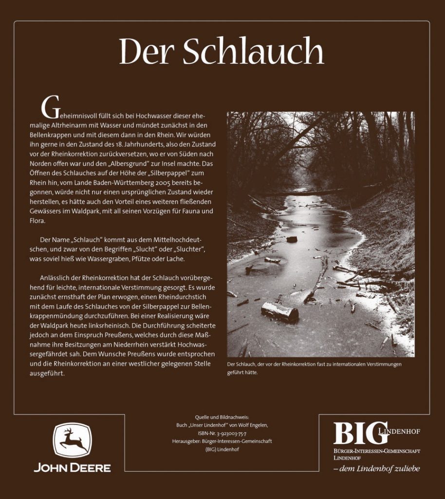 Die „Der Schlauch“ Tafel. Historischer Lehrpfad
