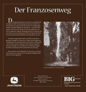 Die „Der Franzosenweg“ Tafel. Historischer Lehrpfad