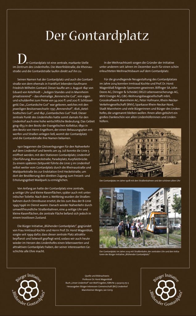 Die Gontardplatz Tafel. Historischer Lehrpfad